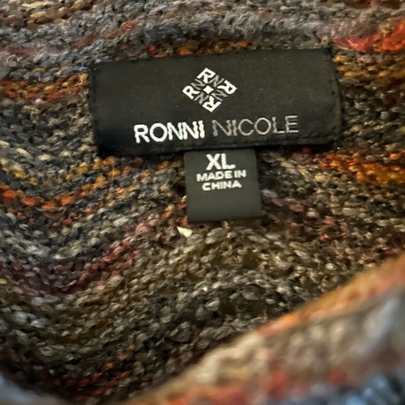 Size XLarge OMBRE SWEATER DRESS Soft Knit Day/Evening Crochet Autumn Fall Brown - Picture 2 of 4